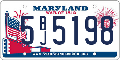 MD license plate 5BJ5198