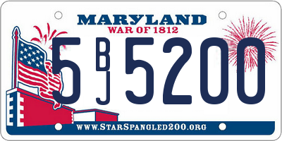 MD license plate 5BJ5200