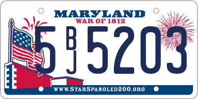 MD license plate 5BJ5203