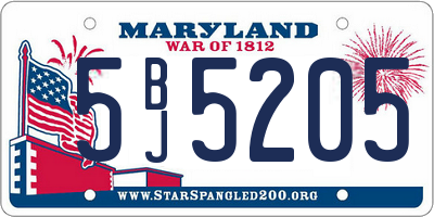 MD license plate 5BJ5205