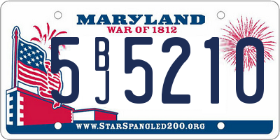 MD license plate 5BJ5210