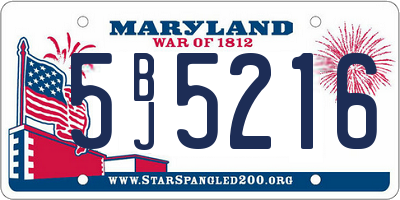 MD license plate 5BJ5216