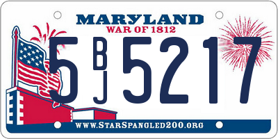 MD license plate 5BJ5217