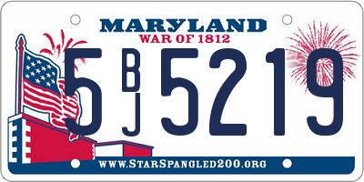 MD license plate 5BJ5219