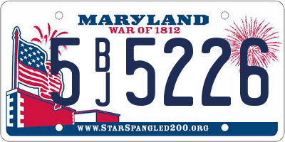 MD license plate 5BJ5226