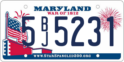 MD license plate 5BJ5231