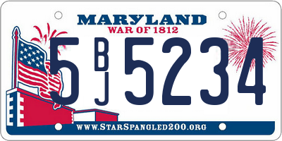MD license plate 5BJ5234