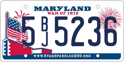 MD license plate 5BJ5236