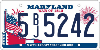 MD license plate 5BJ5242