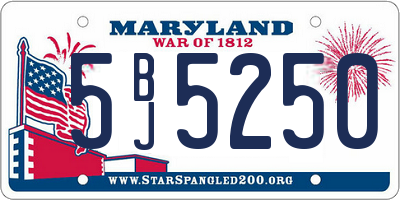 MD license plate 5BJ5250
