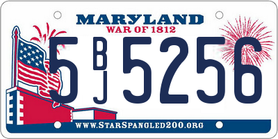 MD license plate 5BJ5256