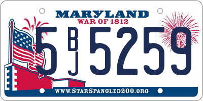 MD license plate 5BJ5259