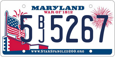 MD license plate 5BJ5267