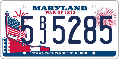 MD license plate 5BJ5285