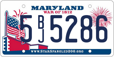 MD license plate 5BJ5286