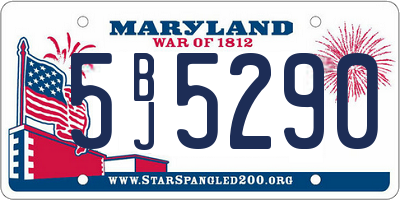 MD license plate 5BJ5290