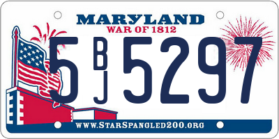 MD license plate 5BJ5297