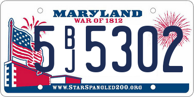 MD license plate 5BJ5302