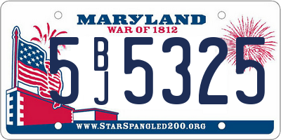 MD license plate 5BJ5325