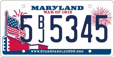 MD license plate 5BJ5345
