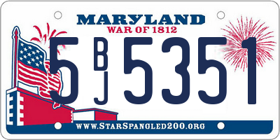 MD license plate 5BJ5351