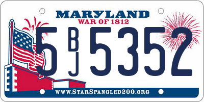 MD license plate 5BJ5352