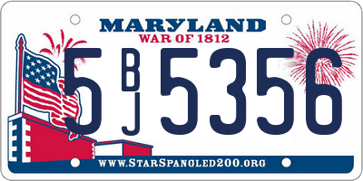 MD license plate 5BJ5356