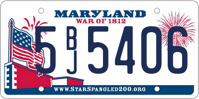 MD license plate 5BJ5406