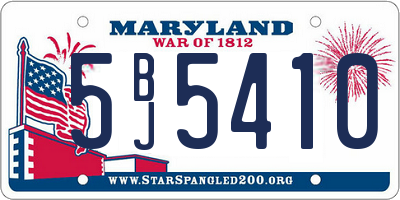 MD license plate 5BJ5410