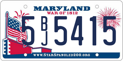 MD license plate 5BJ5415