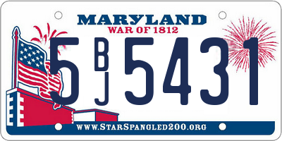 MD license plate 5BJ5431