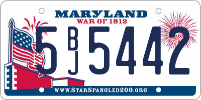 MD license plate 5BJ5442