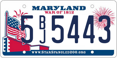 MD license plate 5BJ5443
