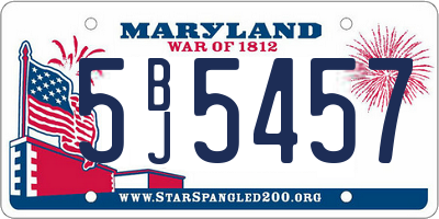 MD license plate 5BJ5457