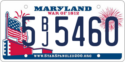 MD license plate 5BJ5460