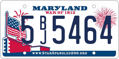 MD license plate 5BJ5464