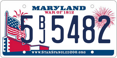 MD license plate 5BJ5482