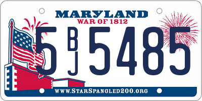 MD license plate 5BJ5485