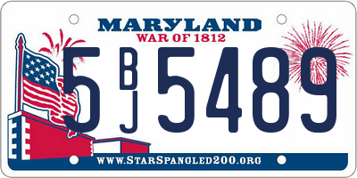 MD license plate 5BJ5489