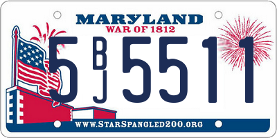 MD license plate 5BJ5511