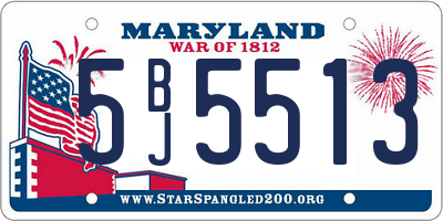 MD license plate 5BJ5513