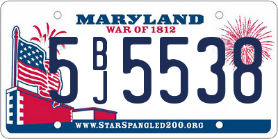 MD license plate 5BJ5538