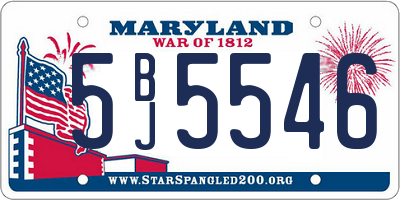 MD license plate 5BJ5546