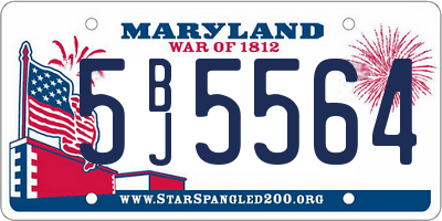 MD license plate 5BJ5564