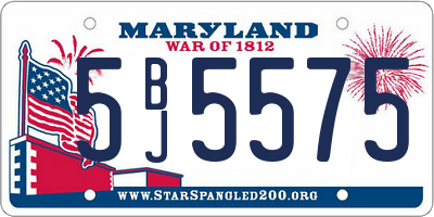 MD license plate 5BJ5575