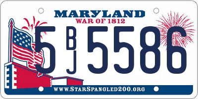 MD license plate 5BJ5586