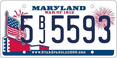 MD license plate 5BJ5593