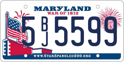 MD license plate 5BJ5599