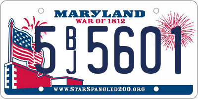 MD license plate 5BJ5601