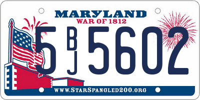 MD license plate 5BJ5602
